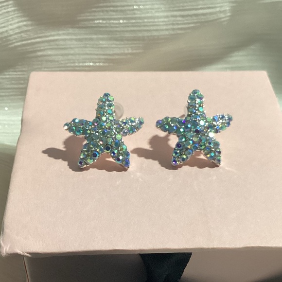 ⭐️Sparkly Colorful Confetti Sequin Starfish Earrings - Picture 10 of 16